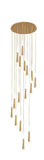 12-LIGHT LED Meteor Shower GOLD DOUBLE HEIGHT LONG CHANDELIER - WARM WHITE - Ashish Electrical India