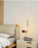 LED 1 Light Gold Acrylic Modern Pendant Bedside Ceiling Hanging Light - Warm White