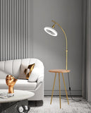 Led Gold Floor lamp Fan and Light with Corner Table Living Room Light for Home Lighting Standing lamp - Gold