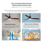 52 Inch Wind lamp ceiling fan remote Controlled - Dark Wood