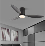 52 Inch Wind lamp Hugger ceiling fan remote Controlled - Black Wood