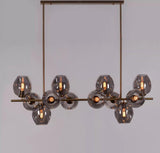 12 Light PVD Coated Gold Smokey Glass Chandelier Ceiling Lights Hanging - Warm White - Ashish Electrical India