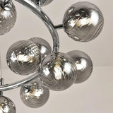 25 Light Silver Glass Chandelier Ceiling Lights Hanging - Warm White