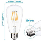 4 watt LED Filament Bulb ST64 Vintage, 3000k Warm White White E26 Base Lamp - Pack of 2 - bulb