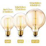 40W Filament Light Bulb G80 E26/E27 Base Dimmable - Pack of 2 - bulb