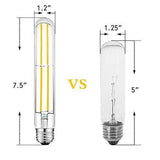 8W T185 Tubular Bulb, LED Filament Bulbs, 7.5" Length, Warm White 3500K, E26/27 Base 360 Degree Beam Angle - Pack of 2 - Bulb