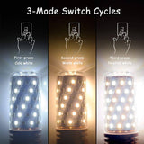 Corn LED Light Bulbs with E27 Base Tricolor 16W Light Bulb with 620 Lumen - Pack of 2 - bulb