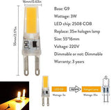 G9 LED COB Bulb 4W, 450LM Warm White 3000K, 220-240V G9 Ceramic Base Non-dimmable Light Bulb for Ceiling Light, Under Cabinet - Pack of 2 - bulb