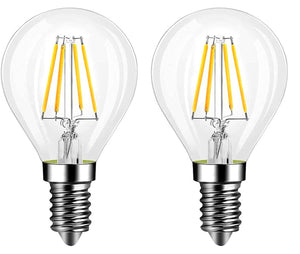 LED Filament Bulb Antique Retro Light Bulb 4W G45 Glass E14 Base (2 Pack, Warm White, Light Yellowish) - bulb