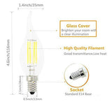 Vintage Candelabra LED Light Bulb E14 Base Warm White 3W Filament with 420 Lumen - 2 Packs - bulb
