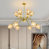 12 Light Gold Amber Color Glass Chandelier Ceiling Lights Hanging - Warm White - Chandelier