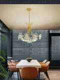 13 Light Gold Body Acrylic LED Chandelier Hanging for Living Room Lamp - Warm White - Chandelier