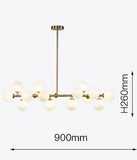 14 Light Gold Frosted Glass Chandelier Ceiling Lights Hanging - Warm White - Chandelier