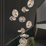 15 -LIGHT LED CRYSTAL DOUBLE HEIGHT STAIR CHANDELIER - WARM WHITE - Chandelier