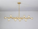 16 Light Gold Amber Glass Chandelier Ceiling Lights Hanging - Warm White - Chandelier