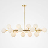 16 Light Gold Frosted Glass Chandelier Ceiling Lights Hanging - Warm White - Chandelier