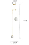 2 Light LED Gold Frosted Ball Pendant Lamp Ceiling Light - Warm White - Chandelier