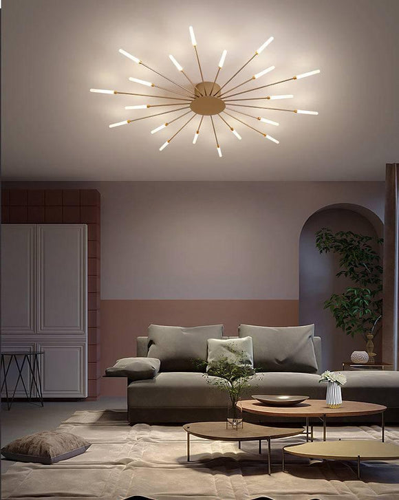 20 Light Gold Body Acrylic LED Chandelier Ring for Living Room Lamp - Warm White - Chandelier
