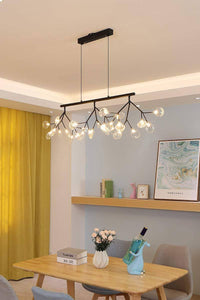 27 Lights Firefly Chandelier Amber Clear Glass Led Pendant Ceiling Light Fixture Hanging Lamp Hanging Lamp (M8699/27) - Warm White - Chandelier