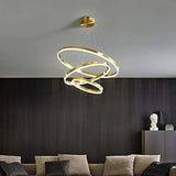 3 Light 3 Rings Golden Modern LED Chandelier Hanging Suspension Lamp - Warm White - Chandelier