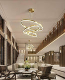 3 Light 3 Rings Golden Modern LED Chandelier Hanging Suspension Lamp - Warm White - Chandelier