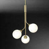 3 Light LED Gold Frosted Ball Pendant Lamp Ceiling Light - Warm White - Chandelier