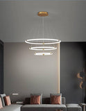 3 Rings Acrylic Gold LED Chandelier Hanging Suspension Lamp - Natural White 4000k - Chandelier