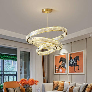 3 Rings Crystal LED Chandelier Hanging Suspension Lamp - Warm White - Chandelier