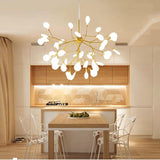 36 Lights Firefly Chandelier Amber Glass Led Pendant Lighting Ceiling Light Fixture Hanging Lamp - Warm White - Chandelier