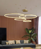 4 Light 4 Rings Golden Big LED Chandelier Hanging Lamp - Warm White - Chandelier
