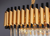 400MM Gold Black K9 Crystal Pendant Chandelier Ceiling Pendant Lamp Foyer Lights Lamps Modern Hanging - Warm White - Chandelier