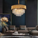 400MM Gold Black K9 Crystal Pendant Chandelier Ceiling Pendant Lamp Foyer Lights Lamps Modern Hanging - Warm White - Chandelier