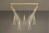 5 Acrylic Transparent Gold Body Modern LED Chandelier Pendant Light Hanging Lamp - Warm White - Chandelier
