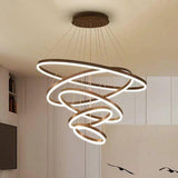 5 Light 5 Rings Brown LED Chandelier Hanging Lamp - Warm White - Chandelier