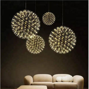 500MM Gold Sparkle Ball Pendant Chandelier Ceiling Lights Hanging Pack of 1  - Warm White - Chandelier