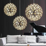 500MM Gold Sparkle Ball Pendant Chandelier Ceiling Lights Hanging Pack of 1  - Warm White - Chandelier