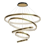 50W 5 Lights 5 Rings Gold Black Body LED Chandelier Hanging Lamp - Warm White - Chandelier