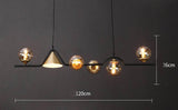 6 Light Gold Amber Glass Chandelier Ceiling Lights Hanging - Warm White - Chandelier