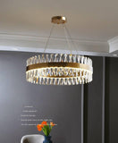 600 MM Gold Glass Crystal LED Chandelier MM Ring Hanging Suspension Lamp - Warm White - Chandelier