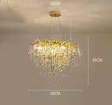 600 MM GOLD METAL Water Drop  LED CHANDELIER MM RING HANGING SUSPENSION LAMP - WARM WHITE - Chandelier
