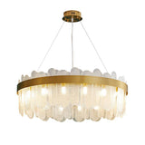 600 MM Milky Crystal LED Chandelier Ring Hanging Suspension Lamp - Warm White - Chandelier