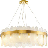 600 MM Milky Crystal LED Chandelier Ring Hanging Suspension Lamp - Warm White - Chandelier