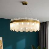600 MM Milky Crystal LED Chandelier Ring Hanging Suspension Lamp - Warm White - Chandelier