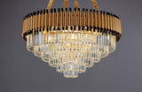 600MM Gold Black K9 Crystal Pendant Chandelier Ceiling Lights Hanging - Warm White - Chandelier