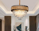 600MM Gold Black K9 Crystal Pendant Chandelier Ceiling Lights Hanging - Warm White - Chandelier
