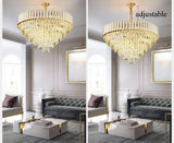 600MM Gold K9 Crystal Pendant Chandelier Ceiling Lights Hanging - Warm White - Chandelier