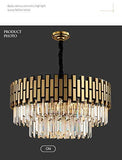 60W 400MM Gold Black Stainless Steel Crystal Pendant Chandelier Ceiling Pendant Lamp Foyer Lights Lamps Modern Hanging - Warm White - Chandelier