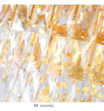 750MM Gold Tube K9 Crystal Pendant Chandelier Hanging Light - Warm White - Chandelier