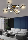 8 Light Black Gold Body LED Chandelier Ring for Dining Living Room Office Lamp - Chandelier