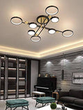 8 Light Black Gold Body LED Chandelier Ring for Dining Living Room Office Lamp - Chandelier